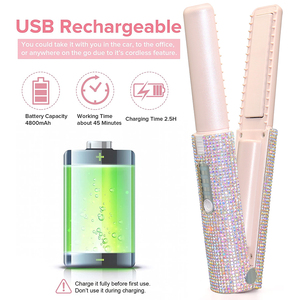 Mini lisseur portable USB, outil de <span class=keywords><strong>coiffure</strong></span>, sèche-cheveux, vente en gros, marque privée, personnalisation, lisseur et boucleur - Product Image 5