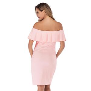 Vestido <span class=keywords><strong>de</strong></span> <span class=keywords><strong>Maternidad</strong></span> Elegante Europeo y Americano, Cuello Redondo, Color Sólido, Falda Midi, <span class=keywords><strong>para</strong></span> Sesión <span class=keywords><strong>de</strong></span> <span class=keywords><strong>Fotos</strong></span> - Product Image 3