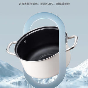 Olla para Sopa Midea de 24 cm y 5 L de Capacidad Profunda para Cocinar Pollo Entero, Color Blanco - Product Image 5