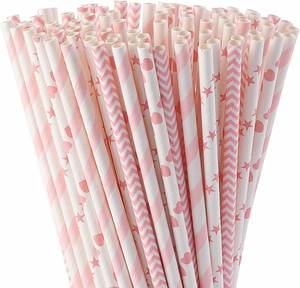 Pailles en papier 100% biodégradables, style barbier, design personnalisé, emballées - Product Image 2