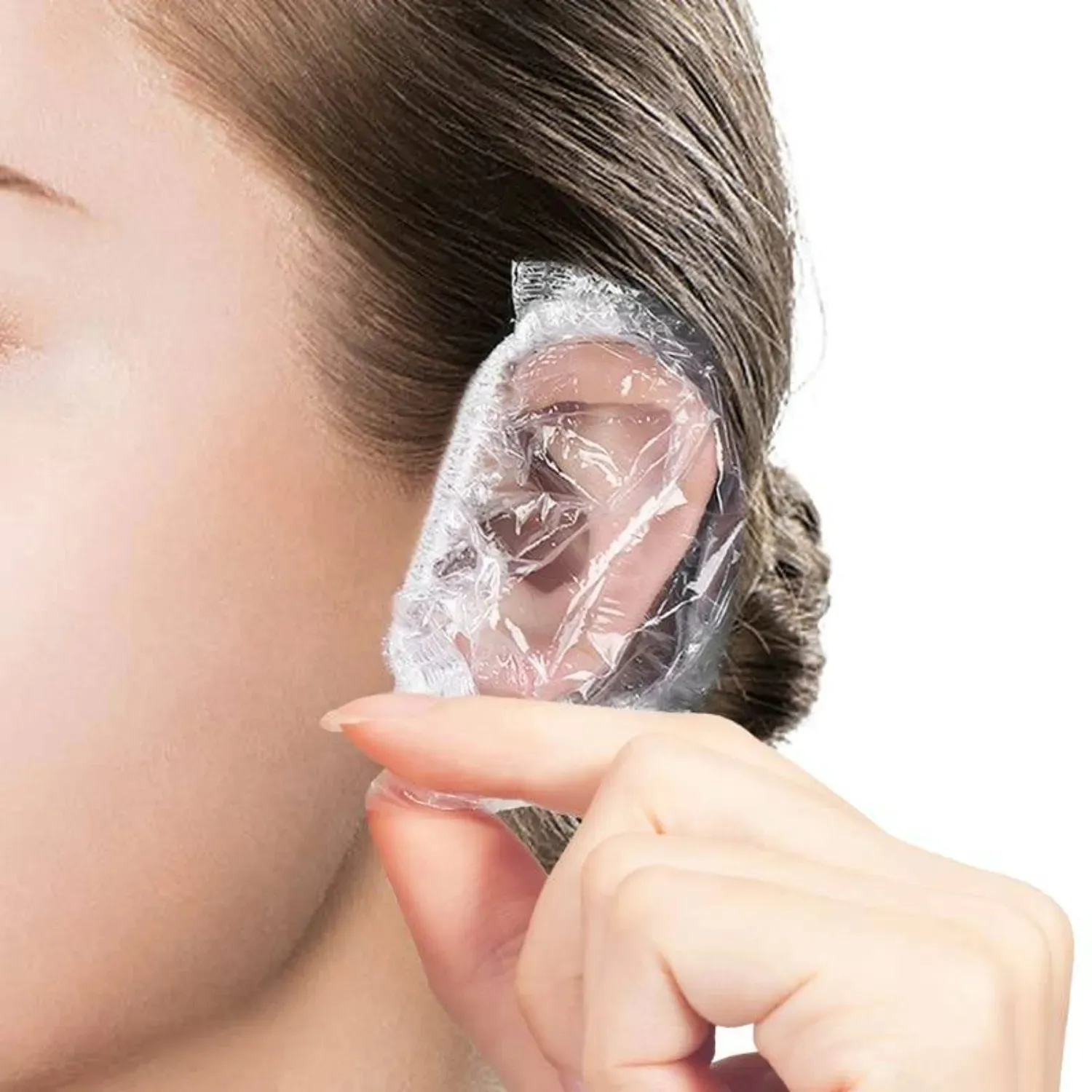 100 pièces/sac jetable étanche clair oreille protéger couverture soins du visage outils pour oreille protecteur couverture