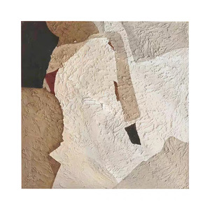 Hand Painted <b>Abstract</b> Art <b>Canvas</b> Wall Hanging Rectangle Frameless Modern Minimalist Wabi Sabi Style Decor For Living Room - Product Image 5