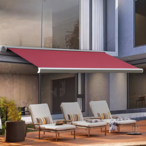 Auvent électronique à cadre en aluminium étanche et résistant aux UV pour véranda couloir porche magasin extérieur magasin noir - Product Image 2