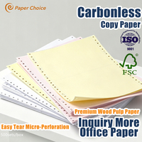 Papier autocopiant NCR CFB grand format 241x279mm, dos couché, 2 à 6 plis, compatible matrice à points, pour certification, approvisionnement en vrac pour usine