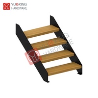 Escaliers en forme de L de haute qualité avec bandes de roulement et plate-forme à double plaque d'acier-Escalier intérieur professionnel
