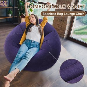Comfortable Inflatable Lounger Air Inflatable <b>Sofa</b> Fabric Air <b>Sofa</b> Chair Single Lazy Air <b>Sofa</b> - Product Image 4