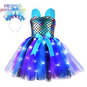Vestido de Tutú de Sirena HESPER, Vestidos de Fiesta de Cumpleaños, Disfraces de Princesa Sirenita para Halloween, Año Nuevo, Disfraz - Product Image 2