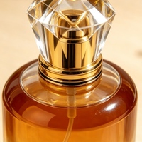 Ensemble cadeau de flacon de parfum en cristal de luxe, flacon pulvérisateur en verre transparent de 50 ml avec liquide parfumé ambré