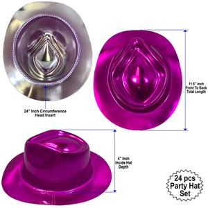 Sombrero de Disfraz de Plástico PVC MADESHINE, Estilo Fedora, Colores Láser Surtidos, para Niños y Adultos, Ideal para Fiestas y Eventos al Aire Libre - Product Image 3