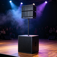Altavoz de Línea Activo Profesional de Rango Completo Híbrido de Amplio Voltaje de 350W 135dB SPL con Conexión RJ45 y Madera Contrachapada de Abedul