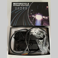 Phare avant LED de moto avec 4 perles capuchon lentille de projecteur blanc jaune double couleur modifié de loin externe