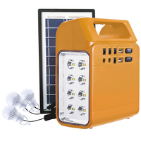 LEDTIMES Lampe d'urgence solaire LED portable 12W avec 3 ampoules DC, système d'éclairage solaire LED, lampe d'urgence solaire