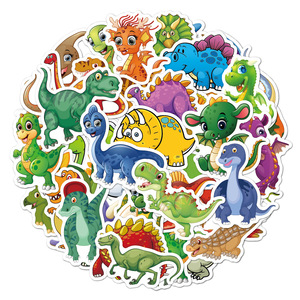 Adesivi per bambini impermeabili da 50 pz/pacco con adesivi per cartoni animati simpatici animali di dinosauro per bottiglia d'acqua adesivi in vinile - Product Image 2