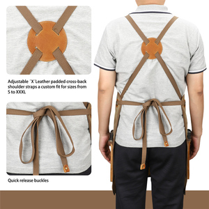 Delantales de Trabajo de Lona Encerada Resistentes al Agua para <span class=keywords><strong>Carpinteros</strong></span>, Delantales Ajustables para Mecánicos y Trabajos en Madera con Múltiples Bolsillos - Product Image 2
