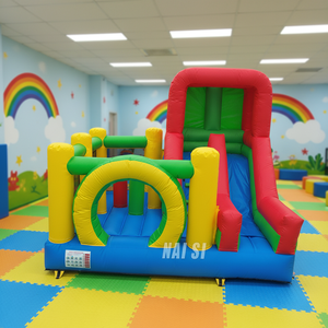 Castillo Inflable Pequeño de Bajo Precio con Tobogán y Zona de Salto, Trampolín Comercial para Interiores, Juguete para Niños Pequeños, Ideal para Cumpleaños - Product Image 1