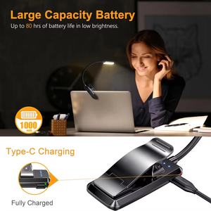 ไฟอ่านหนังสือแบบชาร์จได้ ปรับความสว่างได้แบบไร้ขั้นบันได พร้อมฟังก์ชั่นบันทึกความจำการอ่าน 3 โหมดถนอมสายตา - Product Image 3