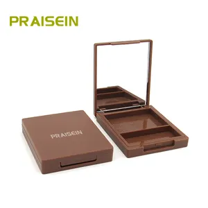 Export blush container square plastic cosmetic case with mirror, empty eyeshadow palette packaging