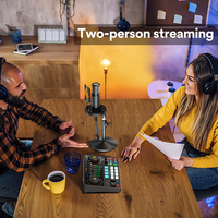 Maono AME2A Kit Microphone et Carte Son pour Podcast, Enregistrement, Streaming en Direct, Chant, Voix Off avec Contrôle du Gain et Effet Réverbération
