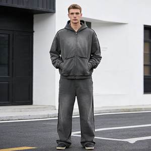 Sudadera con capucha para hombre, de algodón French Terry, con logotipo personalizado, estilo acid-washed y desgastado, de los más vendidos, para fabricantes de ropa. - Product Image 1