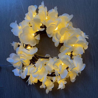 Guirlandes lumineuses artificielles en forme de roses, à piles, pour décoration murale intérieure et extérieure, décoration de mariage