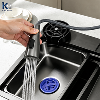 Produits personnalisés, évier de cuisine en acier inoxydable 304 de style noir, poste de travail multifonctionnel