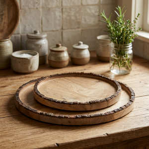 Juego de bandejas de servir de madera rústicas y ecológicas con estampado animal, tamaño personalizado, estilo rústico, hechas a mano, duraderas, multifuncionales para el hogar - Product Image 1
