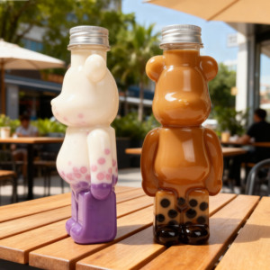 New Design 500ML 700ML <strong>Bear</strong> Shape Plastic <strong>Bottles</strong> for Milk Tea Plastics Water <strong>Bottle</strong> Plastic Juice <strong>Bottle</strong> with Lids - Product Image 1