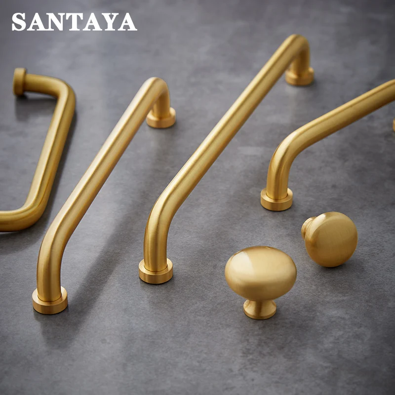 Golden Nordic Simple Hardware Pulls Brass Kitchen Furniture Handles for Bedroom Bathroom for Wardrobe Door Cabinet Drawer