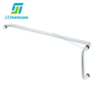 Aluminum Solid Commercial Handle Straight And Offset Combination Push And Pull Handle Set