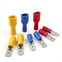 Bornes de déconnexion rapide entièrement isolées MDD/FDFD, connecteurs à fourche mâles et femelles, cosses de câblage à sertir codées par couleur pour câblage automobile