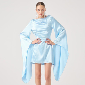 Robe Courte de Soirée Moulante Style Européen et Américain pour Femme, Dos Nu, Taille Naturelle, Couleur Unie, Tendance Décontractée - Product Image 1