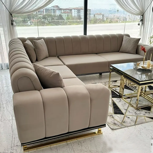 Canapé Chesterfield en tissu <span class=keywords><strong>velours</strong></span> de luxe américain, salon, meubles, cadre en bois, canapé modulaire moderne - Product Image 3