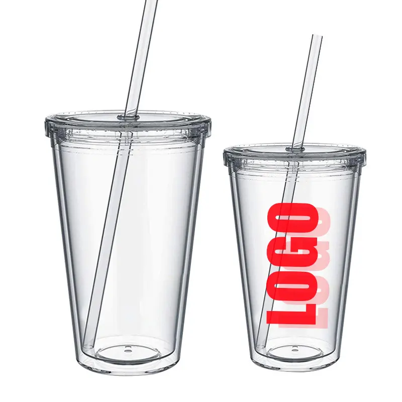 Bicchieri da caffè riutilizzabili da 4 once bicchieri da sublimazione bicchieri bicchieri trasparenti con cannuccia