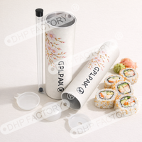 Tube en papier d'emballage pour sushis, écologique, de qualité alimentaire, imprimé sur mesure, avec distributeur de sauce soja, emballage en papier pour boîte