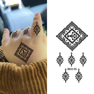 Autocollants de <span class=keywords><strong>tatouage</strong></span> au henné noir imperméables sûrs et non toxiques autocollants temporaires pour enfants de 3 à 12 ans garçons filles - Product Image 1