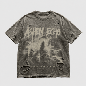 Camiseta de hombre de algodón de 300GSM de fábrica, de alto gramaje, con lavado desgastado, corte oversize tipo box, estilo cropped, con logo de pedrería, estilo streetwear - Product Image 1