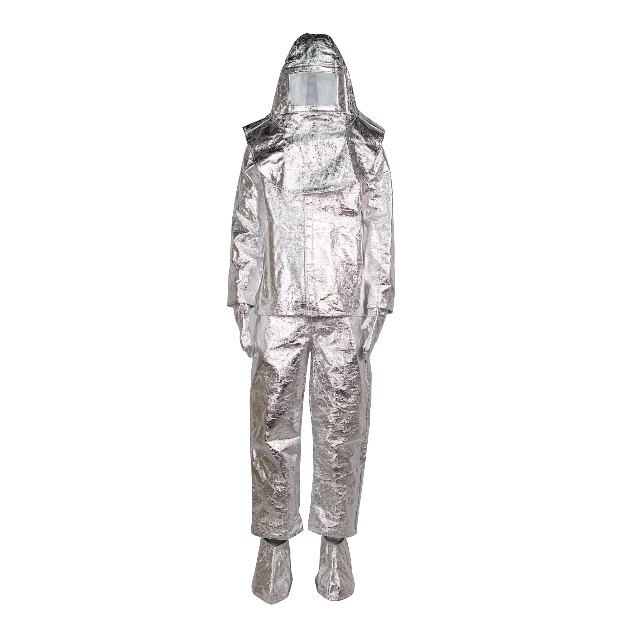 EN1486 resistente a la radiación de calor de 1000 grados traje de fuego aluminizado ropa de seguridad contra incendios mono resistente a altas temperaturas