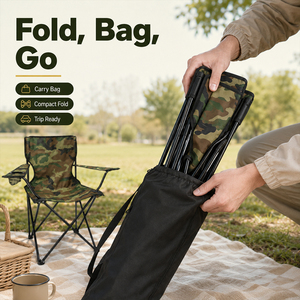 Chaise de camping pliable moderne camouflage de Chine avec porte-gobelet, légère et portable, pour extérieur, parc, pêche, livraison directe UE - Product Image 5