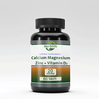 Comprimé Personnalisable de Calcium, Magnésium, Zinc et Vitamine D3 – Supplément de 1000 mg