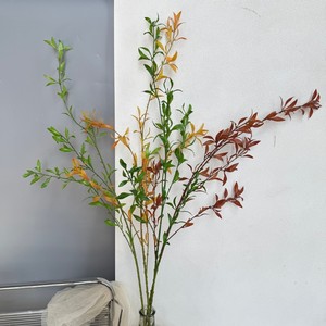Plantas Artificiales Jinxi, Hoja de Sauce Nevada de una Sola Rama, Color Rojizo Marrón, Amarillo, Verde Claro, Verde Oscuro, Flores de Plástico - Product Image 1