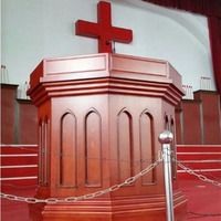 Pupitre et podium d'église en bois massif de haute qualité avec design moderne du milieu du siècle pour hôtels et églises, mobilier commercial
