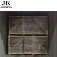 Revêtement de porte intérieure en MDF JHK-011 pour chambre à coucher, design 4 panneaux blanc avec surface lisse, imperméable