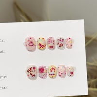 Faux Ongles de Luxe Faits Main Personnalisés à Coller, Motif Danse du Lion 3D, Breloques Œil de Chat Rouge, Réutilisables, pour Nail Art