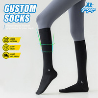 Nouvelles chaussettes de compression sportives professionnelles en bambou respirant pour femmes, pour le fitness, chaussettes de sport noires en stock