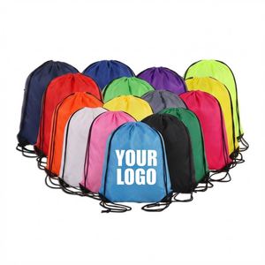 Custom Logo Bulk Wholesale 210D Durable Polyester <b>Drawstring</b> <b>Backpacks</b> Promotional for Business Events Giveaways Sports Travel - Product Image 1