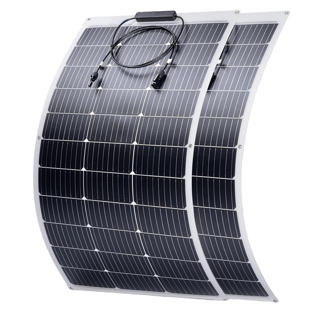 ETFT 9BB Solar Cell 100W 12V Flexible Solar Panel for Marine RV Trailer Boat Cabin Car Uneven Surfaces 12V Battery Charge