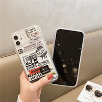 Étui de téléphone simple avec code QR pour iPhone 7 8 Plus 14 13 12 Mini 11 Pro X XS Max XR Mode européenne Ins Clair Housse souple