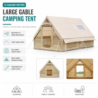 Tente de camping gonflable 12 panneaux, trois saisons, en PVC et tissu Oxford, deux chambres séparées, ouverture rapide et automatique