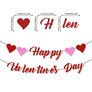 DAMAI Valentine's Day Romantic Hanging <b>Banner</b> Love Themed Bunting Garland Decorations for Wedding Engagement Anniversary - Product Image 4