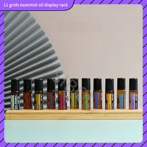 Toptan özel 11 şişe 10 ml bambu ahşap ahşap uçucu yağ teşhir rafı Doterra